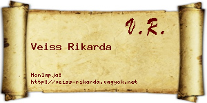 Veiss Rikarda névjegykártya